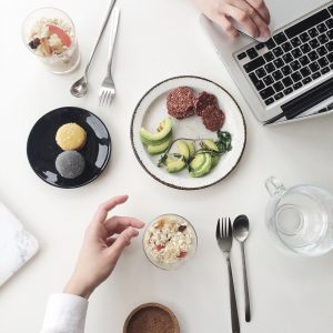 image of healthy breakfast at work for blog on nutrition training from Wellspace