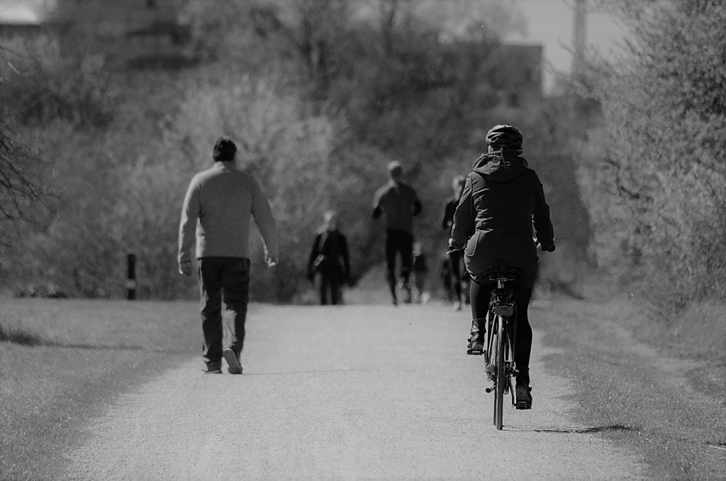 photo shows people exercising