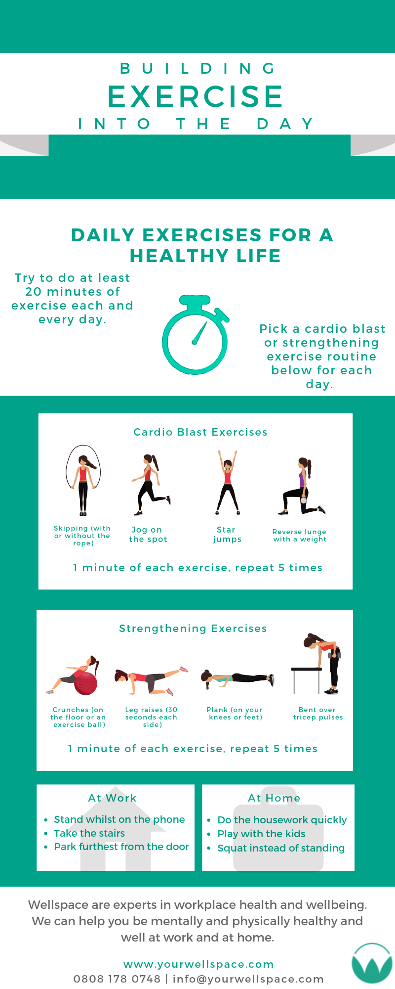 daily exercises for wellbeing infographic 