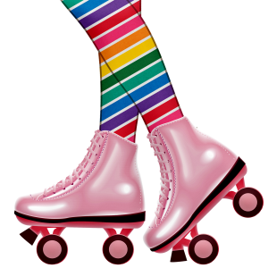 Brightly coloured roller skates for fund raising ideas blog for Wellspace for Red Nose Day 2019