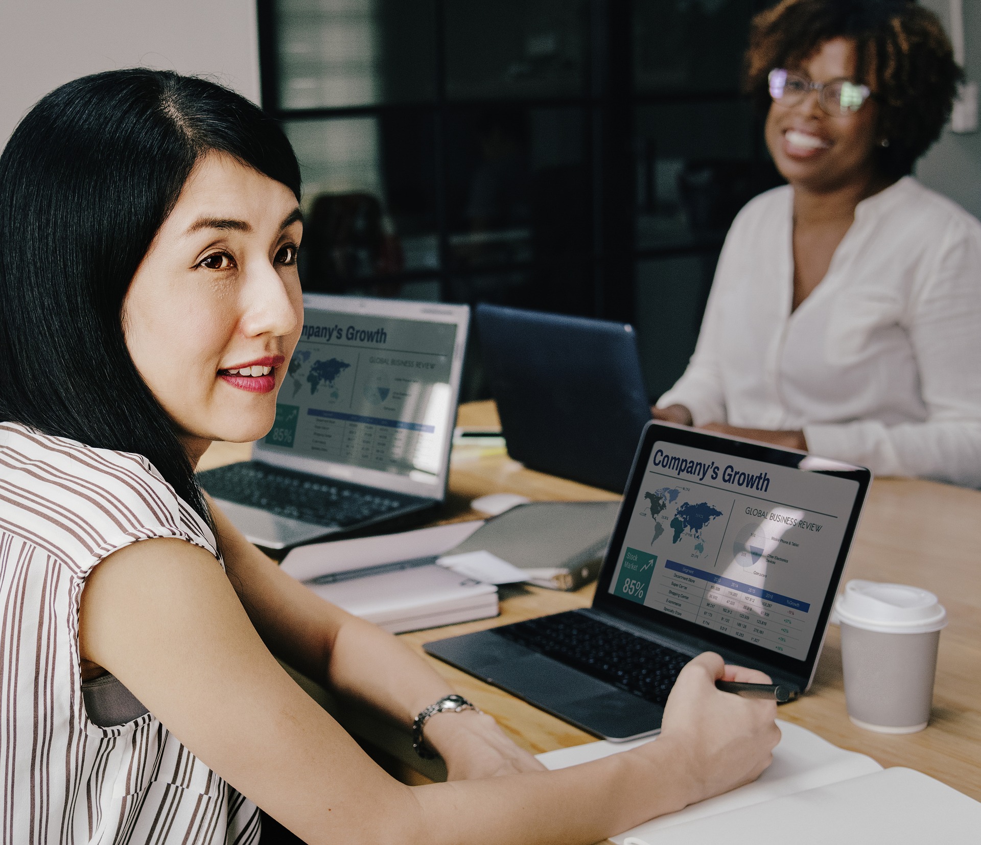 image of two women for workplace health and wellness